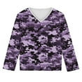 thumbnail image 4 of Ugoldhm Girls Camo Shirts V Neck Tunic Printed Tops Fall Going Out Outdoor Workout Tees, 4 of 8