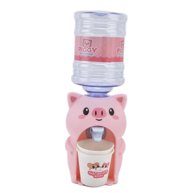 MesaSe Jouet Distributeur d'Eau Mini Cochon Rose de Simulation - Mignon Distributeur de Boissons pour Maison de Poupée pour Enfants avec Gobelets, Idéal pour les Jeux de Rôle et la Maison