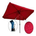 thumbnail image 2 of 10ftx6.5 Ft Patio Umbrella, Rectangular Outdoor Umbrella Sun Shade with Crank and Push Button Tilt, 45 Degrees Rotation Canopy Sunbathing Umbrella for Garden Backyard Pool Beach, Red, 2 of 5
