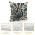 thumbnail image 4 of Orinice  Peacock Throw Pillow Cushion Cover, Peacock Illustration Exotic Wildlife Feather Ornament Vintage Oriental, Decorative Square Accent Pillow Case,  White, 4 of 5