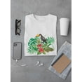 thumbnail image 3 of Lovely Floral Tropical Toucan T-Shirt Men -Image by Shutterstock, Male x-Large, 3 of 4
