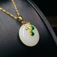 thumbnail image 5 of HOOUN White Jade Donut Pendant Chalcedony 925 Silver Natural Jewelry Luxury Necklace, 5 of 9