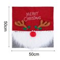 thumbnail image 6 of Antler Decor Red Nose Letter Print Decorative Chair Cover Faceless Gnome White Whisker Christmas Chair Sleeve Decoration Party Supplies, 6 of 8