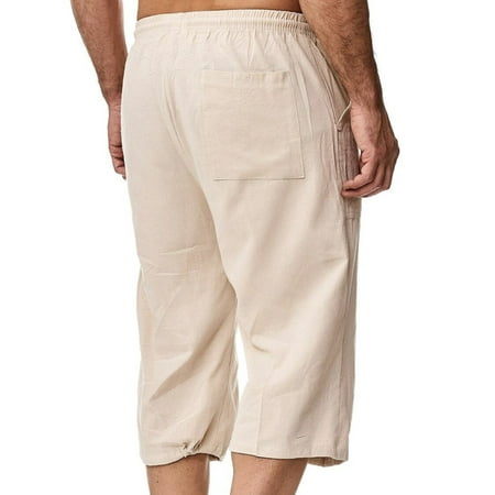 mens linen drawstring pants gap