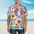thumbnail image 2 of Sikiie Dog Doing Yoga Print Men's Hawaiian Shirt, Summer Beach Button Pocket Short Sleeve T-Shirt,XX-Large, 2 of 7