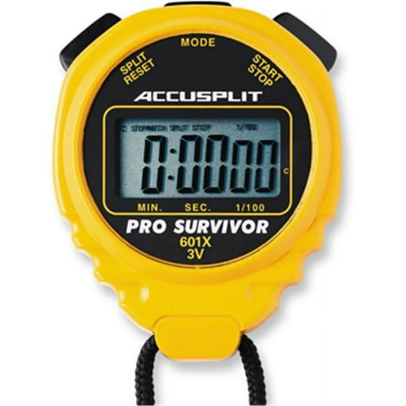 Accusplit A601XY Pro Survivor Chronomètre avec Boîtier Jaune
