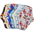 thumbnail image 3 of 10PC Reusable Menstrual Pads,Bamboo Cotton Panty Liner Washable Reusable Menstrual(Random pattern), 3 of 5