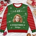 thumbnail image 5 of Suéteres de punto navideños feos con personajes/mascotas personalizados y fotos personalizadas, jerséis de regalo de Navidad, tops para parejas, fiestas, unisex, informales, 4, 5 of 5