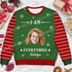 thumbnail image 3 of Suéteres de punto navideños feos con personajes/mascotas personalizados y fotos personalizadas, jerséis de regalo de Navidad, tops para parejas, fiestas, unisex, informales, 12, 3 of 5