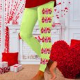 thumbnail image 2 of Gyexs Womens Valentine's Day Leggings Plus Size Gym Workout Legging Stretchable Loungewear Yoga Pants High Waist Spring Clothes #03 Green & Size S, 2 of 5