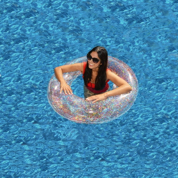 Bluescape 37.4" Glitter Pool Swim Ring, Make a splash and stay cool