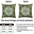 thumbnail image 4 of Sage Green Blue Boho Throw Pillow Covers 16x16 Set of 2 Vintage Carpet Bohemian Floral Pattern Decorative Pillow Cases Outdoor Farmhouse Decoration for Sofa Couch Bed, 4 of 6