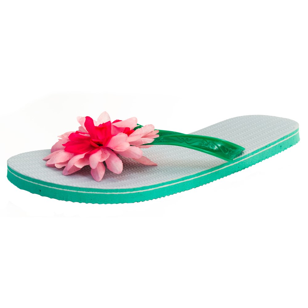 Star Power - Star Power Women Adult Hawaiian Luau Flip Flop Flower 2pc ...