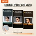 thumbnail image 2 of VEVOR Lighted Makeup Mirror 3 Color w/ Bluetooth USB Desktop Wall-mount 21.7in, 2 of 9