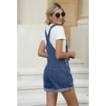 thumbnail image 7 of Pink Queen Women's Denim Classic Adjustable Straps Cuffed Hem Bib Overalls Shortalls S-2XL, 7 of 7