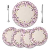 MIZHONA Spring Purple Floral Round Placemats Set of 4,Flowers Table Mat for Kitchen Dining Table Decoration,15 inch