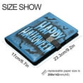 thumbnail image 3 of 9.2x6.7 inch Leather Notebook 100 Sheets, Multi-Pocket Design & Pen Loop Blue Color Happy Halloween Refillable Journal Organizer, 3 of 6