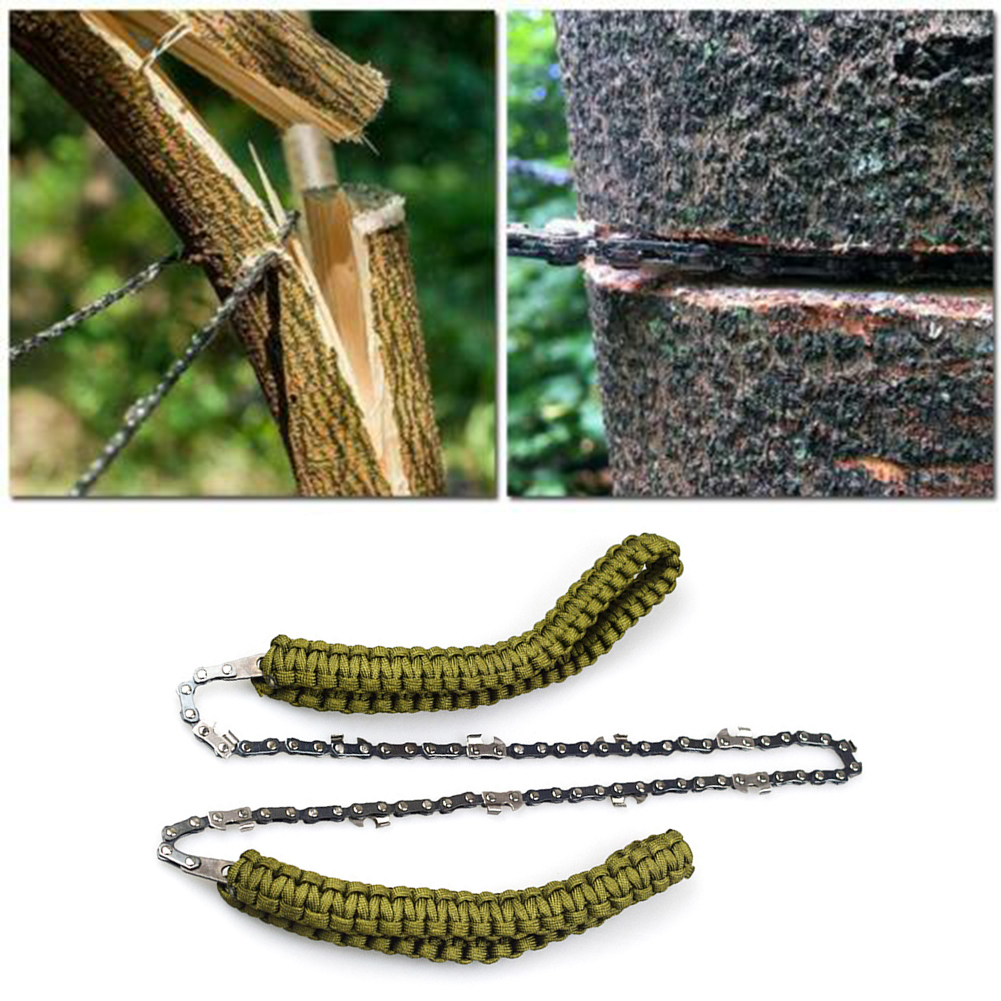 24 Inch Portable Survival Chain Saw Chainsaw Emergency Camping Pocket