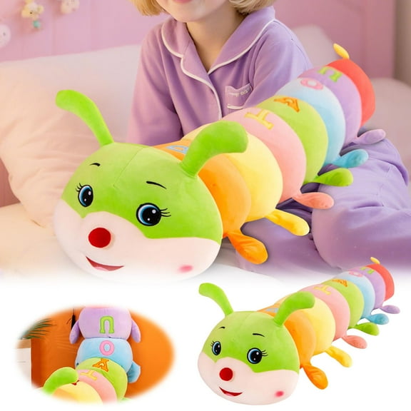 Colorful Caterpillar Stuffed Animal Big Hugging Pillow Cute Plush Soft Pillow Doll,Giant Plush Toy,Gifts for Girl Boy Birthday Hallwoen Halloween Gifts(27.5inch/70cm)
