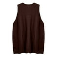 thumbnail image 5 of Brown Cozy Pocket Sweater Vest Women Womens Sleeveless Sweater Vest V Neck Loose Knit Casual Flattering Tunic Top, 5 of 6