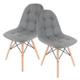 thumbnail image 1 of Set De Sillas Estilo Eames Tapizadas En Vinipiel Gris GN-PUEC01, 1 of 8