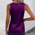 thumbnail image 4 of Uootdi Womens Satin Tank Tops Crisscross V Neck Sleeveless Solid Color Blouses Casual Loose Lightweight Soft Comfy Daily Wear Shirts Gift, 4 of 5