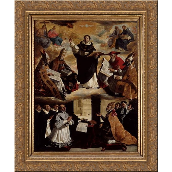 Apotheosis of St. Thomas Aquinas 24x20 Gold Ornate Wood Framed Canvas Art by Francisco de Zurbaran