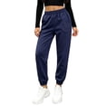 thumbnail image 2 of DJDLJWCJ Big Girls Joggers with Pockets Elastic Waist Cuffed Sweatpants Boys Soft Comfy Pull On Athletic Pants for School Navy Size 7-8Years, 2 of 6