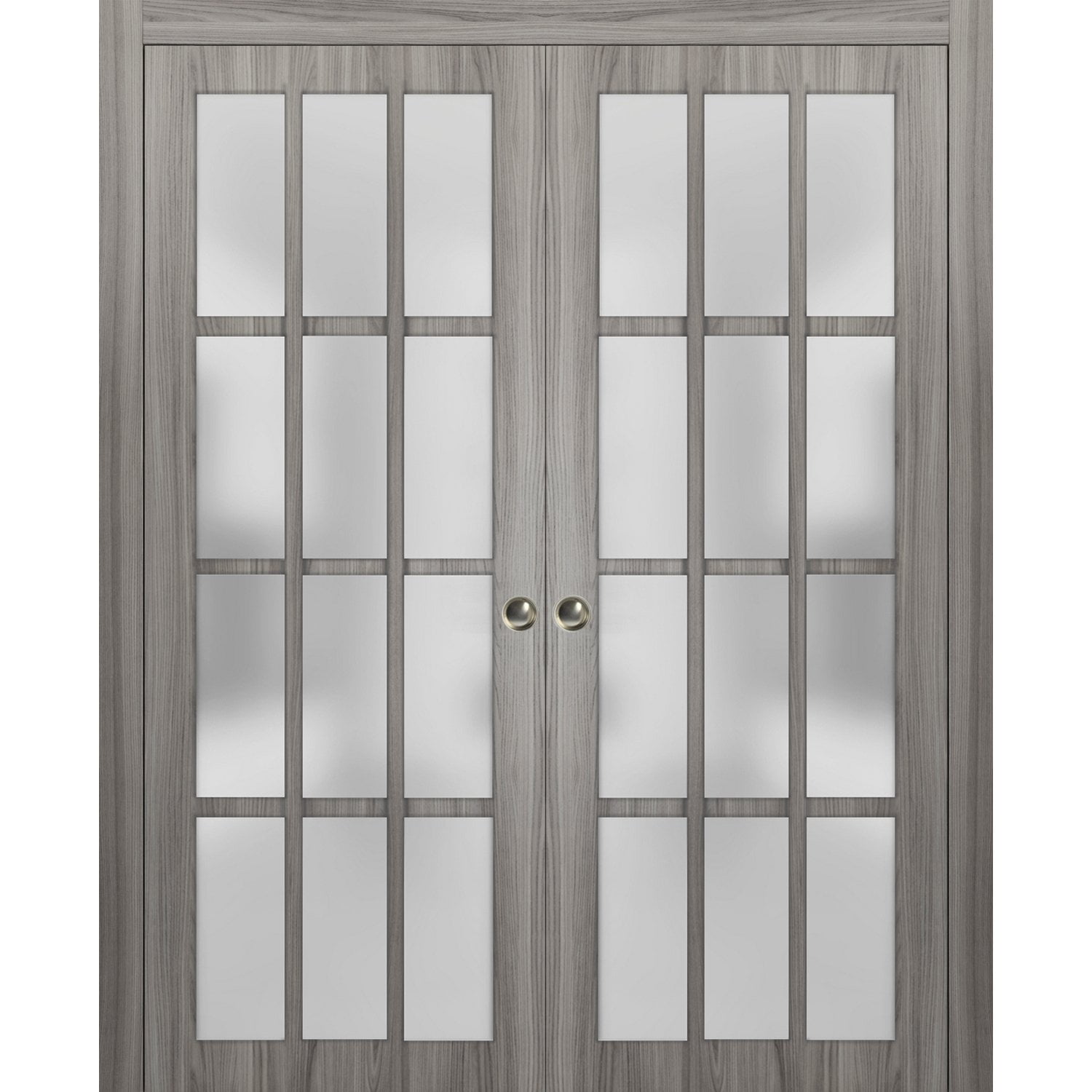 Sliding French Double Pocket Doors 56 x 80 inches Frosted Glass 12 ...