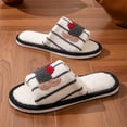 thumbnail image 5 of NexTorq Striped Dachshund Fuzzy Open Toe Slippers for Women Wide Large Size Slip On Indoor Bedroom House Slippers Soft Fluffy Comfort Womens Home Footwear, Black, 6, 5 of 9