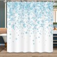 thumbnail image 2 of Christmas Shower Curtain for Bathroom, Falling Snowflake Decor Winter Holiday Cloth Fabric Shower Curtains Set with Hooks, (72x72 Inches, Blue White), 2 of 6