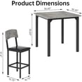thumbnail image 2 of LinkRomat 5-Piece Dining Table Set for 4, Counter Height Kitchen Table and Chairs, Modern Small Dining Room Table Set with Upholstered Seats for Apartment or Small Spaces, Gray, 2 of 7