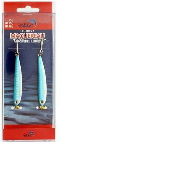 Etic 296-1512 Mackerel Fish, Silver Blue Stripes 15 Grams, Mackerel Fish, Silver Blue Str