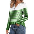 thumbnail image 4 of FRSASU Women's Long Sleeve Shirts Non Positioning Printing Button Color Block V Neck Loose Tops Casual Blouse Green XL(XL), 4 of 5