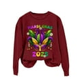 thumbnail image 4 of Tweang Mardi Gras Pullover Carnival Outfit Blouses for Women Dressy Casual Womens Mardi Gras Tops Womens Half Zip Pullover Christmas Blouses for Women Mardi Gras Blouse Coffee 2xl, 4 of 4