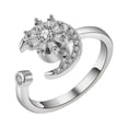 thumbnail image 1 of Jusqu'à 65% de Réduction Brillant Petit Design Sens Rotation Fleur Bague Femmes Anneau Ouvert Collier Bagues Jewelry sur l'Autorisation, 1 of 2