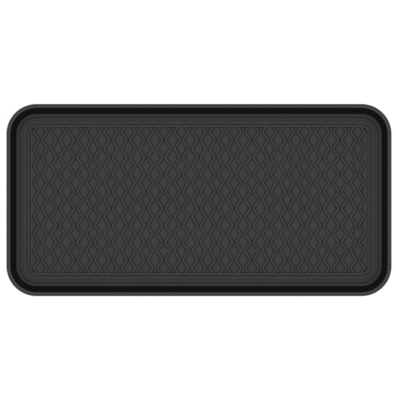 Ottomanson Multi-Purpose Indoor & Outdoor Waterproof Tray, 30" X 15", Black