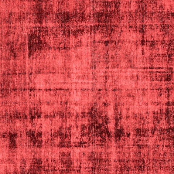 Ahgly Company Machine Washable Indoor Square Abstract Red Modern Area Rugs, 8' Square
