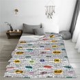 thumbnail image 5 of Cauagu Hello Pattern Flannel Bed Blankets,Fleece Blanket Comfortable Air Conditioning Blanket for Sofa Bed Travel Couch & Living Room -60"x50", 5 of 8