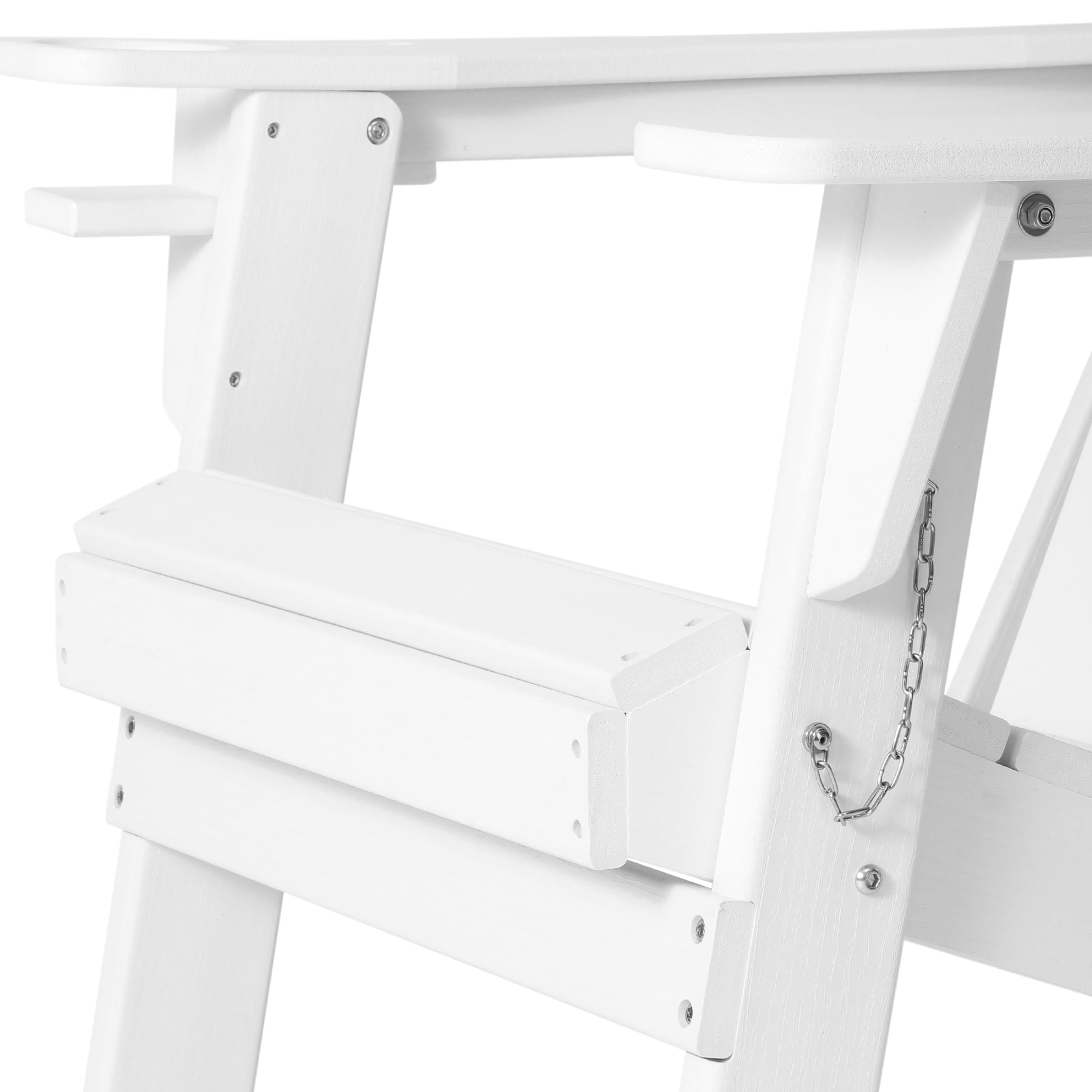 WestinTrends Nantucket Outdoor Patio HDPE Resin Adirondack Chair With Cup Holder and Phone Holder, White