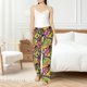 thumbnail image 4 of Balery Colrful Tropical Leaves Pantalones de pijama para mujer, pijamas ultraligeros, pantalones de estar por casa-3X-Large, 4 of 6