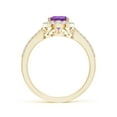 thumbnail image 2 of ANGARA Natural 1 Ct. Amethyst with Diamond Halo Ring in 14K Yellow Gold for Women (Ring Size: 7), 2 of 8
