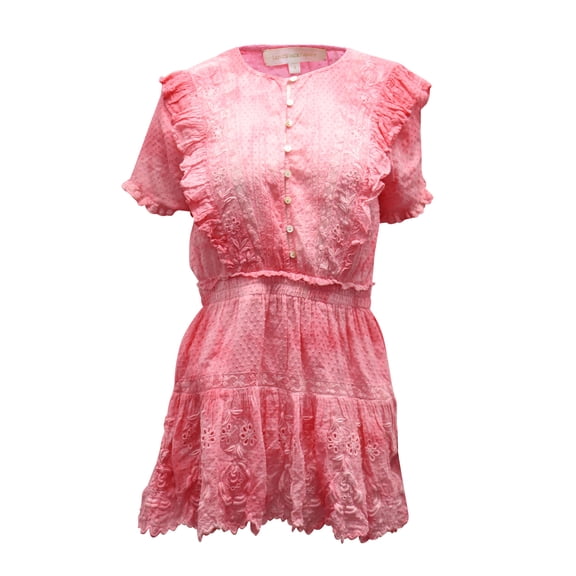 Pre-Owned LoveShackFancy Sheldon Mini Dress in Pink Cotton
