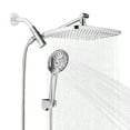 thumbnail image 4 of Cobbe 12 Inch High Pressure Rain Shower Head with Extension Arm, Dual Shower Head with 8 Modes Handheld Spray Combo, Chrome, 4 of 12