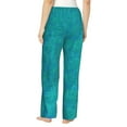 thumbnail image 3 of Naloa Blue Green Glitter Print Women’s Ultra-Soft Comfy Pajama Lounge Pants with Pockets & Drawstring, 3 of 8