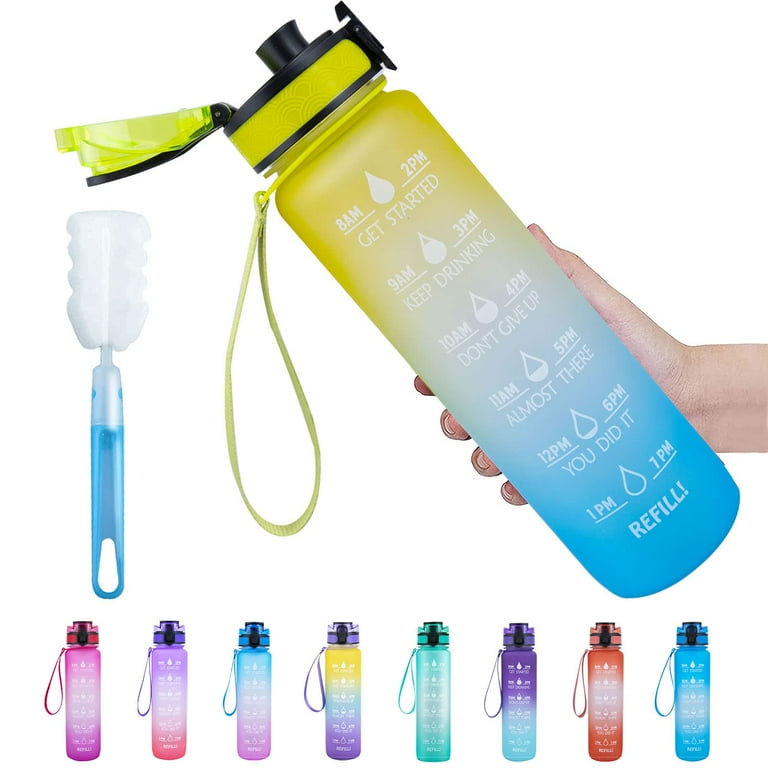 Stay Hydrated & Motivated with this 3-Pack of Leak-Proof Sports Water  Bottles - Perfect for Office, School, Gym & Outdoor Use!