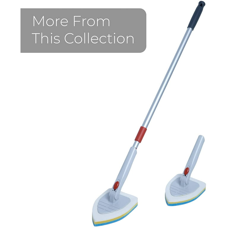 Smart Design Extendable Tub and Tile Scrubber - Comfort Non-Slip Grip Handle - Replaceable Head - Odor Resistant - Cleaning Floor, Shower Brush - 31