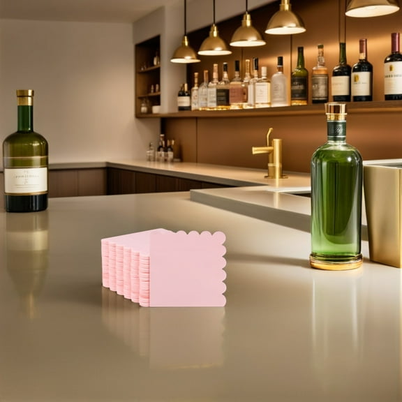 PTOOTP Elegant Pink Scalloped Napkins Highly Absorbent for Special Occasions 100Pcs