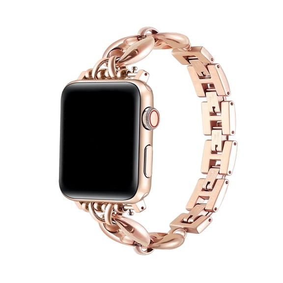 Posh Tech Poppy Stainless Steel Link Band Compatible with Apple Watch