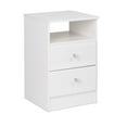 thumbnail image 2 of Home Square 4-Piece Set with 2 Nightstands Tall Chest & 4-Drawer Chest in White, 2 of 22